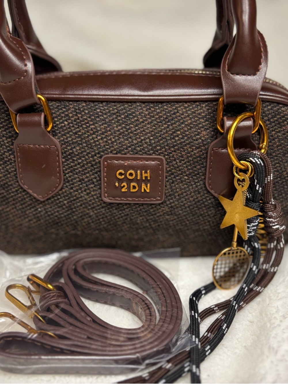 Mini Boston / Baguette Bag Brown Monogram w/ Tennis Charm 🎾